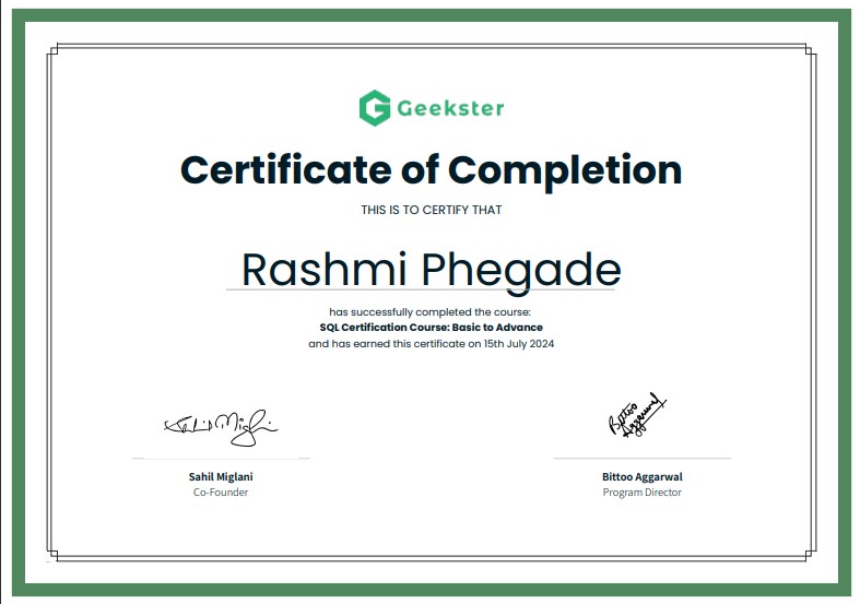 Certificate
